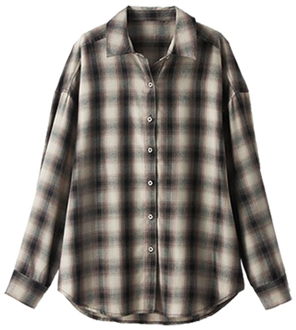 BELLUNA（ベルーナ）の「サラッと軽い！チェック柄シャツチュニック（シャツ）」｜詳細画像