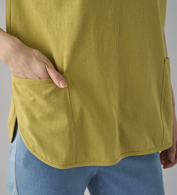 BELLUNA（ベルーナ）の「抗菌防臭綿１００％切替デザインプルオーバー（カットソー）」｜詳細画像