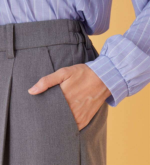 BELLUNA（ベルーナ）の「サマ見え！美脚タック使いワイドパンツ（ワイドパンツ・ガウチョ）」｜詳細画像