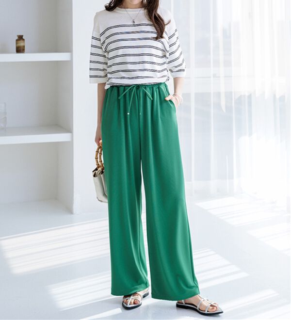 BELLUNA（ベルーナ）の「【快適Ｌａｂ．】シャリ冷！洗える多機能ニットＴシャツ（ニット・セーター）」｜詳細画像