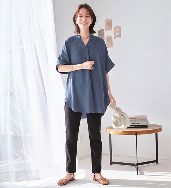 Viola e Viola（ヴィオラ エ ヴィオラ）の「【接触冷感】ひんやり！さらさらＥＡＳＹタックスキッパーチュニック（チュニック）」｜詳細画像