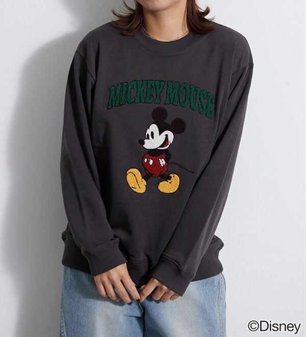 Disney＞【ミッキー】さがら刺しゅう裏毛トレーナー - ベルーナ
