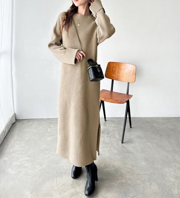 GeeRA（ジーラ）の「裾ファスナースリットニットワンピース（ニットワンピース）」｜詳細画像