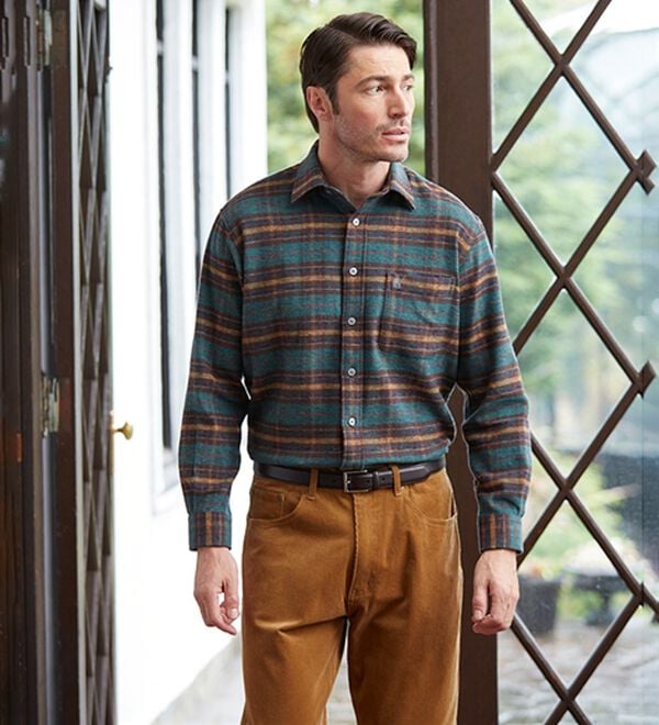 「＜コムルヴァン・オム＞コットンツイード柔らかボタンダウンシャツ（メンズシャツ）」｜詳細画像