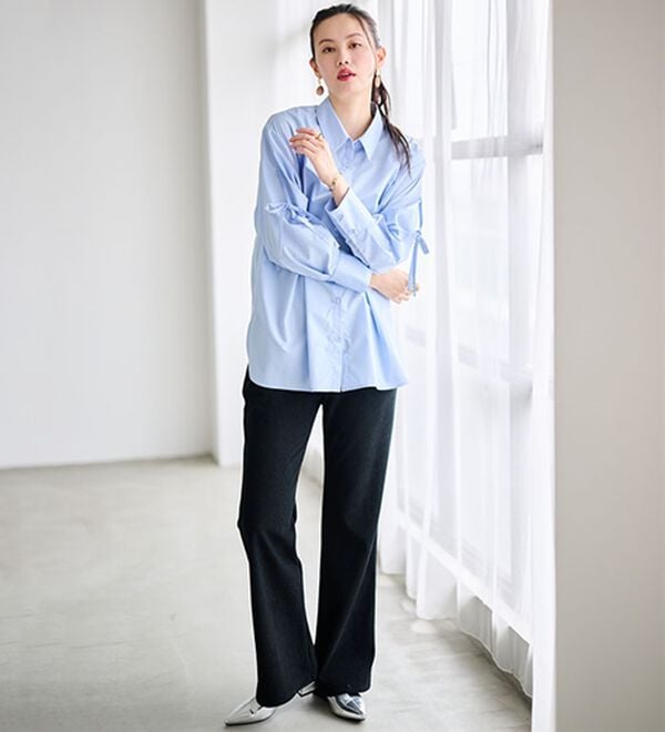 RANAN（ラナン）の「あったか裏ベロアニットコールフレアパンツ（フルレングスパンツ）」｜詳細画像