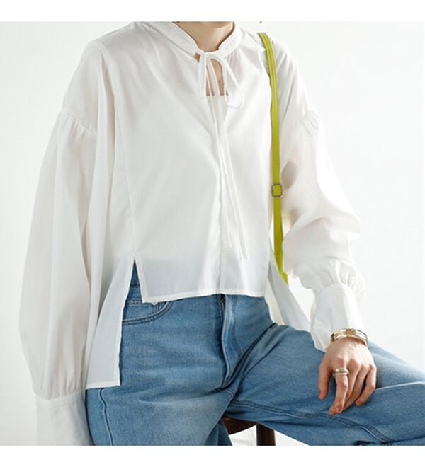 GeeRA（ジーラ）の「イレギュラーヘムスキッパーネックシャツ（シャツ）」｜詳細画像