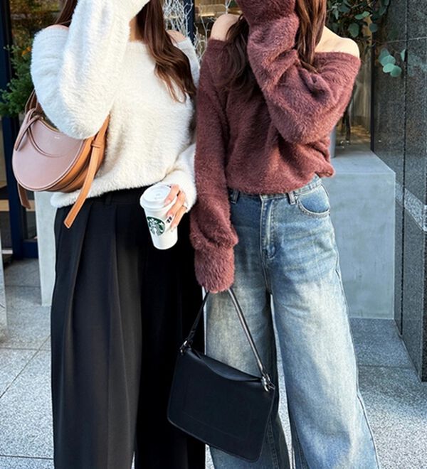 GeeRA（ジーラ）の「シャギーオフショルニット（ニット・セーター）」｜詳細画像