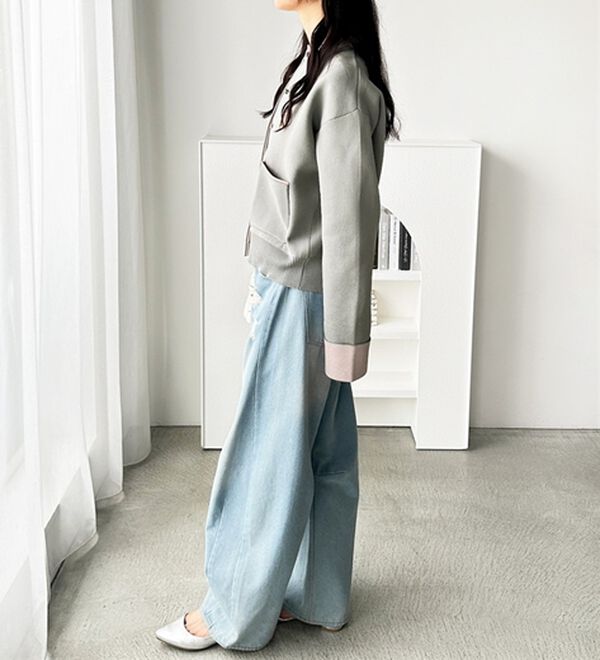 GeeRA（ジーラ）の「配色カラーニットカーディガン（ニットカーディガン）」｜詳細画像