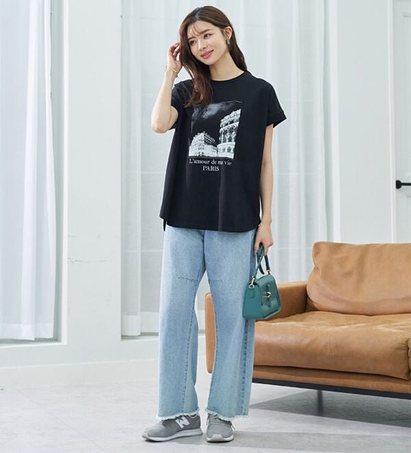 BELLUNA（ベルーナ）の「ひんやリッチコットン大人のゆったりドルマンＴシャツ（カットソー）」｜詳細画像