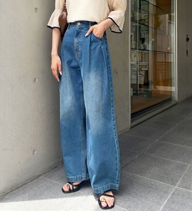 GeeRA（ジーラ）の「２タックワイドデニムパンツ（フルレングスパンツ）」