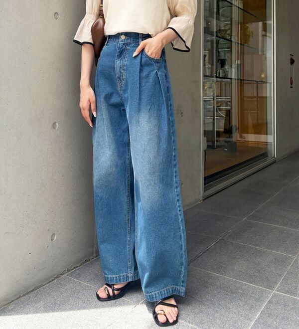 2タックワイドデニムパンツ - ベルーナ【公式】