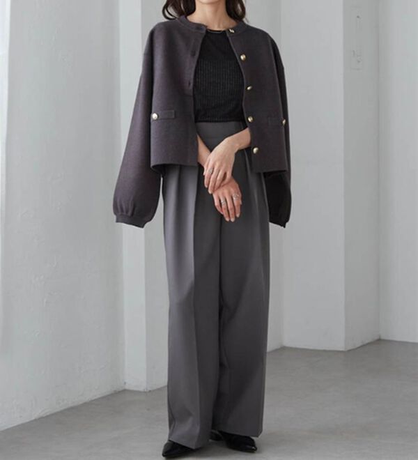 RANAN（ラナン）の「【4つの機能付き】洗える！ゴールド調ボタンニットカーディガン（ニットカーディガン）」｜詳細画像