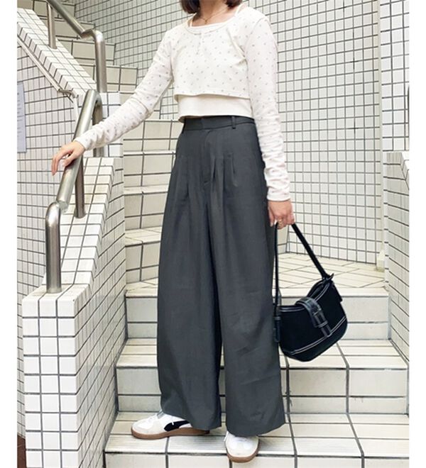 GeeRA（ジーラ）の「３タックワイドパンツ（フルレングスパンツ）」｜詳細画像