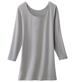 LAVIENNE（ラヴィエンヌ）の「テンセル（ＴＭ）繊維コットン混７分袖インナー（肌着・インナーウェア）」｜シルバーグレー