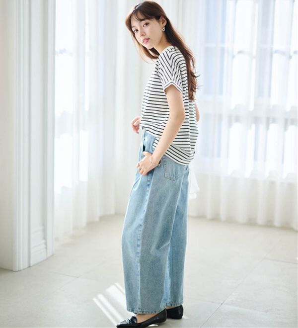 RANAN（ラナン）の「【選べる袖丈】＜BC＞綿100％プチハイネックＴシャツ（カットソー）」｜詳細画像