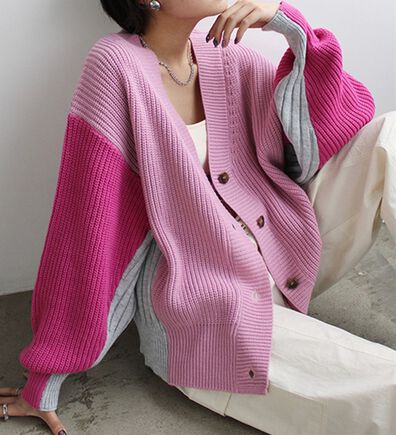 GeeRA（ジーラ）の「前後２ＷＡＹブロック配色ニット（ニットカーディガン）」