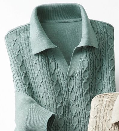 「お悩み解消！お手入れ簡単ニットポロシャツ（メンズニット・セーター）」