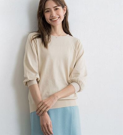 Pierrot（ピエロ）の「【選べるネック】シルクタッチバルーンニット（ニット・セーター）」