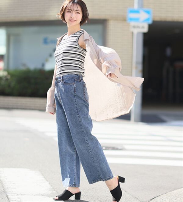 A HAPPY MARILYN（アハッピーマリリン）の「【Ｍ～７Ｌ】【選べる丈】【夏でも穿きたい】美脚＆美尻が叶う 優勝！ 着痩せ ワイドパンツ（ワイドパンツ・ガウチョ）」｜詳細画像