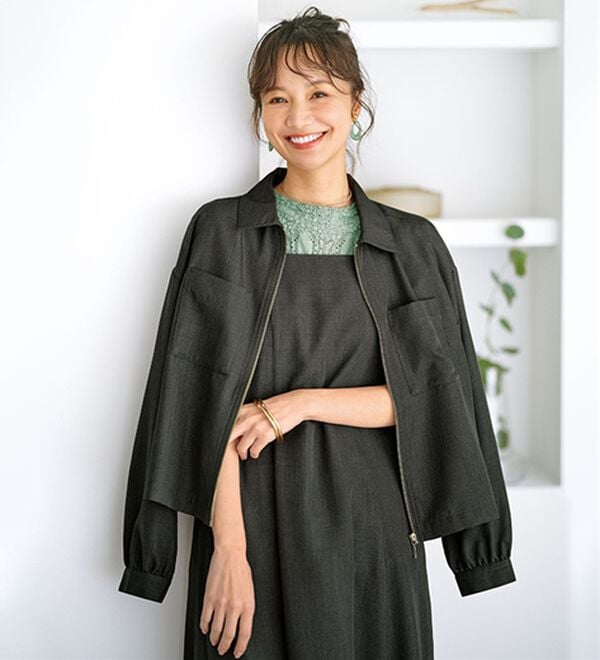 BELLUNA（ベルーナ）の「麻調ジャケット&times;キャミワンピアンサンブル（その他ワンピース）」｜詳細画像