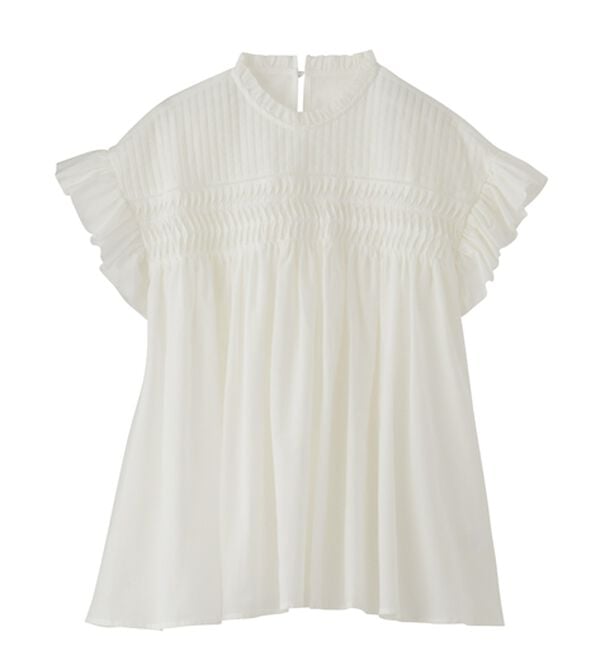 RANAN（ラナン）の「ピンタックフリルボイルブラウス（ブラウス）」｜詳細画像