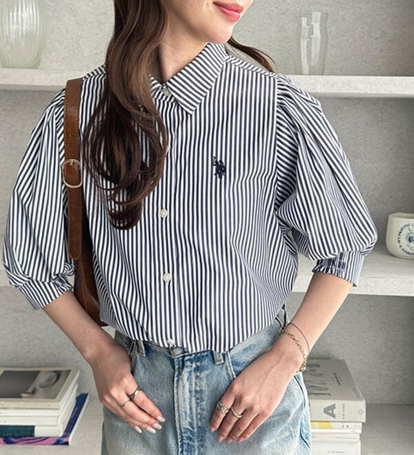 GeeRA（ジーラ）の「【Ｕ．Ｓ．　ＰＯＬＯ　ＡＳＳＮ．】ボリューム袖シャツブラウス（ブラウス）」｜詳細画像