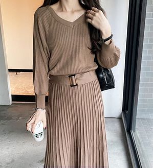 GeeRA（ジーラ）の「前後２ＷＡＹプリーツニットワンピース（ニットワンピース）」｜詳細画像