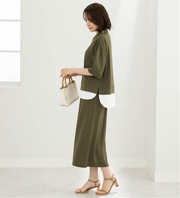 BELLUNA（ベルーナ）の「【セットアップ】重ね着風プルオーバー＆スカートセット（アンサンブル）」｜詳細画像