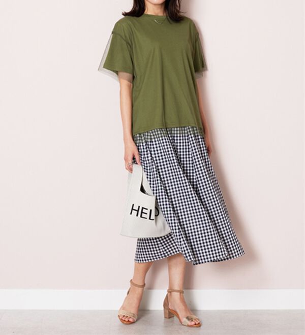 BELLUNA（ベルーナ）の「【Ｌａｇｒｉｌｕａ】総チュール重ねプルオーバー（カットソー）」｜詳細画像