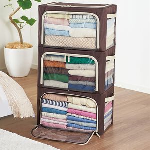 「「探しものゼロ」積み重ね収納ボックス（リビング収納）」｜ブラウン