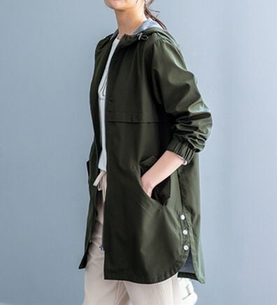 BELLUNA（ベルーナ）の「はっ水加工ボンディング素材ロング丈パーカー（ハーフコート）」