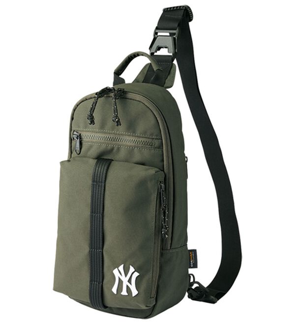 「＜ＭＬＢ＞タフネスボディバッグ（メンズショルダーバッグ）」｜ヤンキース・カーキ
