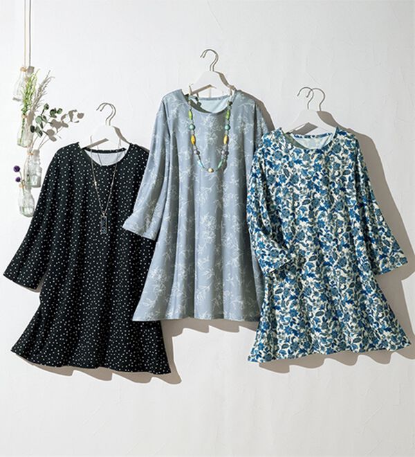ルフラン（ルフラン）の「【３色組】華やか冷感チュニック＜ティオーネ＞（チュニック）」｜3色組