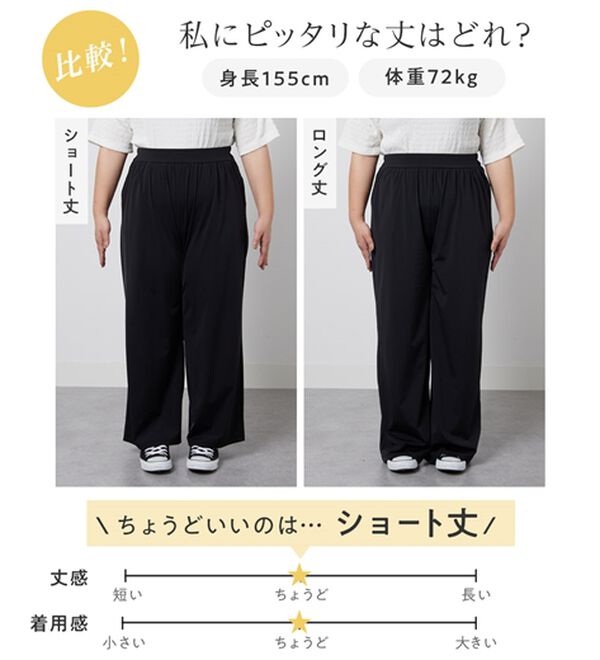 Viola e Viola（ヴィオラ エ ヴィオラ）の「さらテロ楽ちんストレートパンツ【選べる丈】（フルレングスパンツ）」｜詳細画像