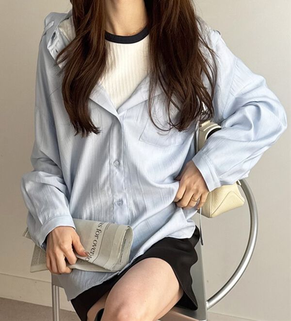 GeeRA（ジーラ）の「羽織にも◎フード付きオーバーサイズシャツ（シャツ）」｜詳細画像