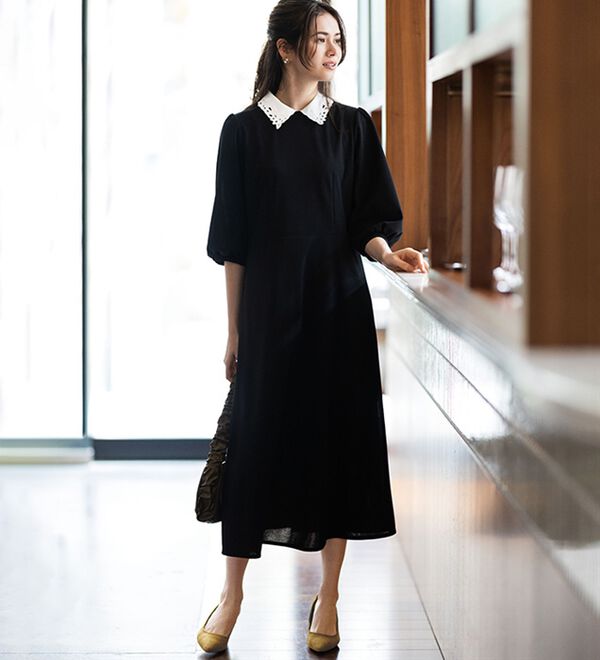 レース衿付きワンピース - ベルーナ【公式】 