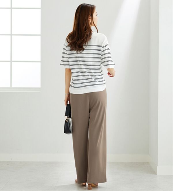 BELLUNA（ベルーナ）の「シャリさら！快適ドロストワイドパンツ（ワイドパンツ・ガウチョ）」｜詳細画像