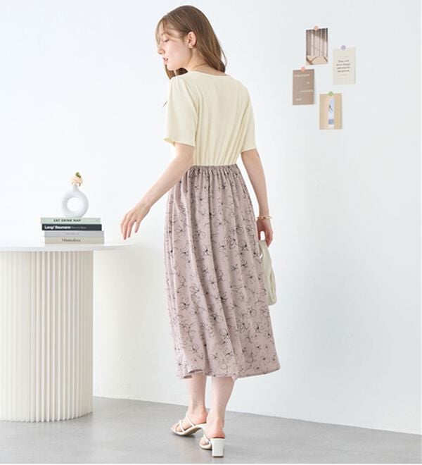 alotta（アロッタ）の「楽キレイ異素材ドッキングワンピース（ドッキングワンピース）」｜詳細画像