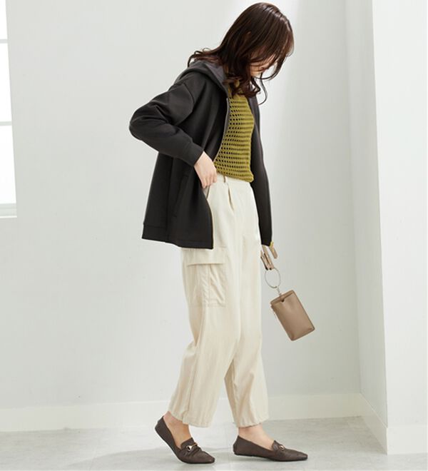 BELLUNA（ベルーナ）の「【快適Ｌａｂ．】とろみ素材裾タックパーカー（パーカー）」｜詳細画像