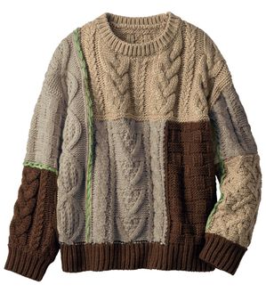 ルフラン（ルフラン）の「パッチワークのゆるニット（ニット・セーター）」｜ブラウン系