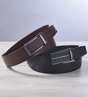 「【２本組】＜クロコダイル＞高級一枚仕立て千鳥無双ベルト（メンズベルト）」｜詳細画像