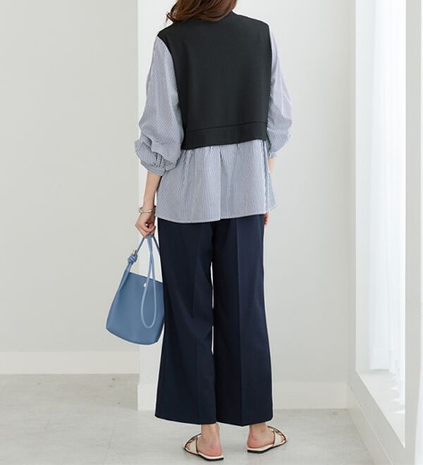 BELLUNA（ベルーナ）の「異素材切替袖タックデザインチュニック（チュニック）」｜詳細画像