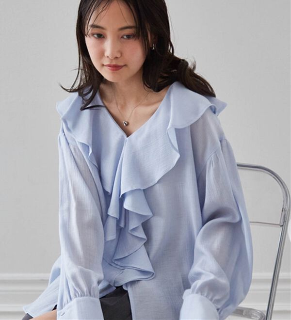 RANAN（ラナン）の「ラッフルフリルオーバーブラウス（ブラウス）」｜詳細画像