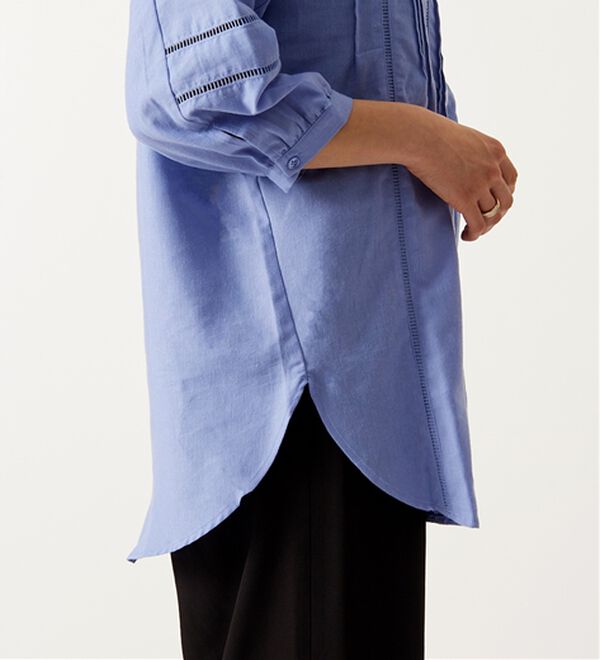 BELLUNA（ベルーナ）の「機能付リネン混ピンタック使いシャツチュニック（チュニック）」｜詳細画像