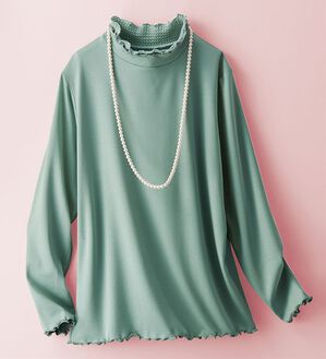 BELLUNA（ベルーナ）の「衿異素材ダブルメロープルオーバー（カットソー）」｜詳細画像