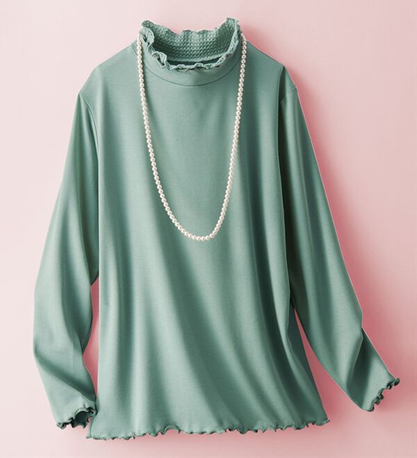 BELLUNA（ベルーナ）の「衿異素材ダブルメロープルオーバー（カットソー）」｜詳細画像