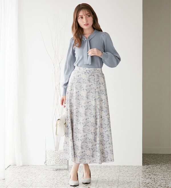 alotta（アロッタ）の「カシミヤタッチボウタイリブニット（ニット・セーター）」｜詳細画像