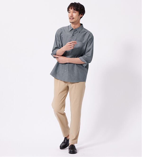REMEN'S（リメンズ）の「【麻入り】さらっとシャツ（7分袖）（メンズシャツ）」｜詳細画像