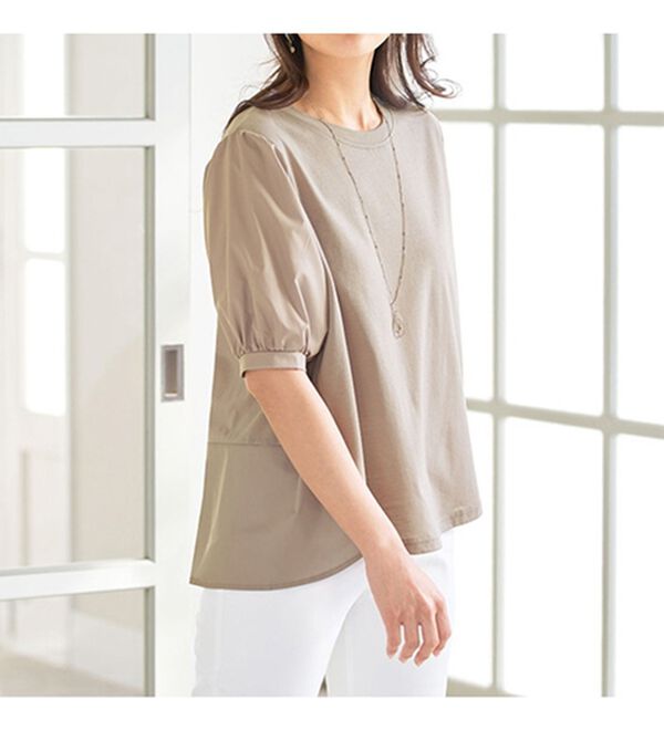 BELLUNA（ベルーナ）の「ヒンヤリ制菌加工フェミニン袖プルオーバー（カットソー）」｜詳細画像