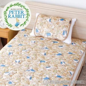 「ピーターラビット　あったかフランネル敷きパッド・枕パッド＜フラワー＞〈合わせ毛布・シートクッション〉（敷パッド）」｜詳細画像